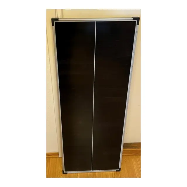 POLARPLUS Solcellepanel Sort - 100W 45x116cm med halv-celler og blank ramme 