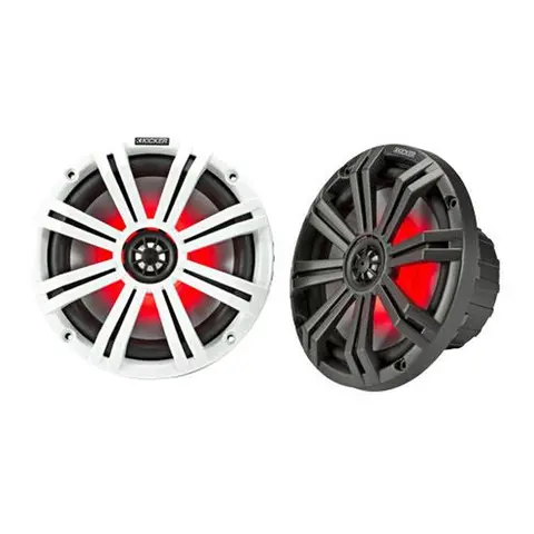 KICKER 45KM84L marine høyttaler (par) 8" 4ohm (hvit og koksgrå grill inkl.) 