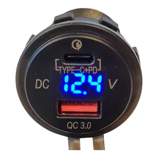USB Uttak med USB C+ PD + QC 12/24V