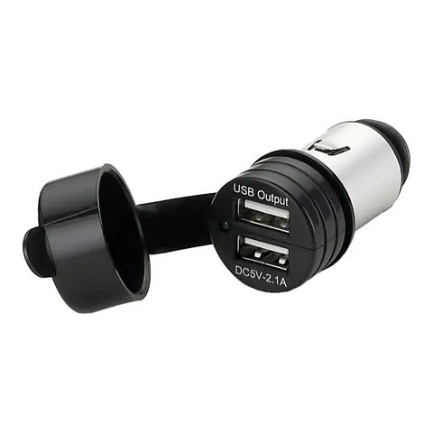Dobbel USB plugg for sig,tenner kontakt m/sig. st&#248;psel 12V