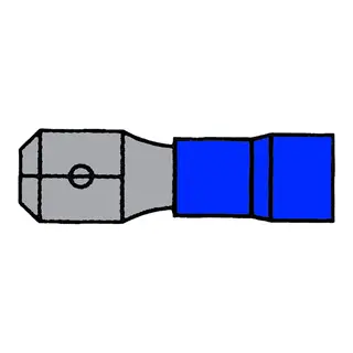 Flatstift bl&#229; - 6,4 x 0,8mm 10 stk