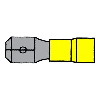 Flatstift gul - 6,4 x 0,8mm 10 stk