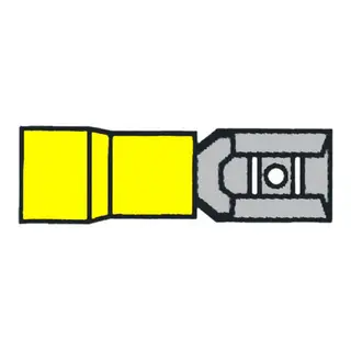 Flatstifthylse gul - 6,4 x 0,8mm 10 stk