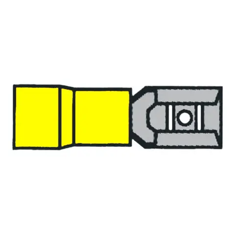 Flatstifthylse gul - 6,4 x 0,8mm 10 stk 