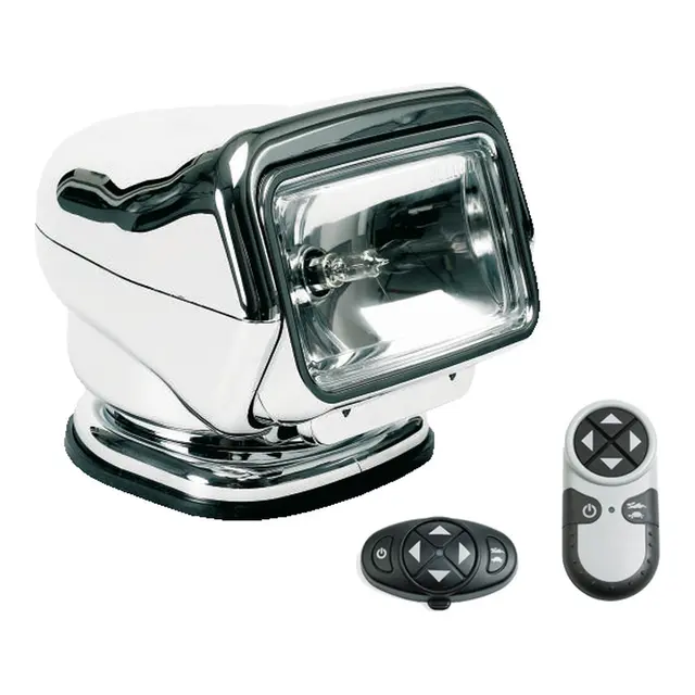 GOLIGHT STRYKER Fjernstyrt lyskaster 12V Krom - 2 trådløse fjerkontroller 