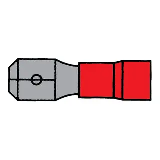 Flatstift r&#248;d - 6,4 x 0,8mm 10 stk