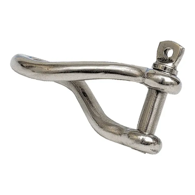 D-sjakkel 90° vridd 316, Ø8mm bolt 82 mm - 16 mm åpning 