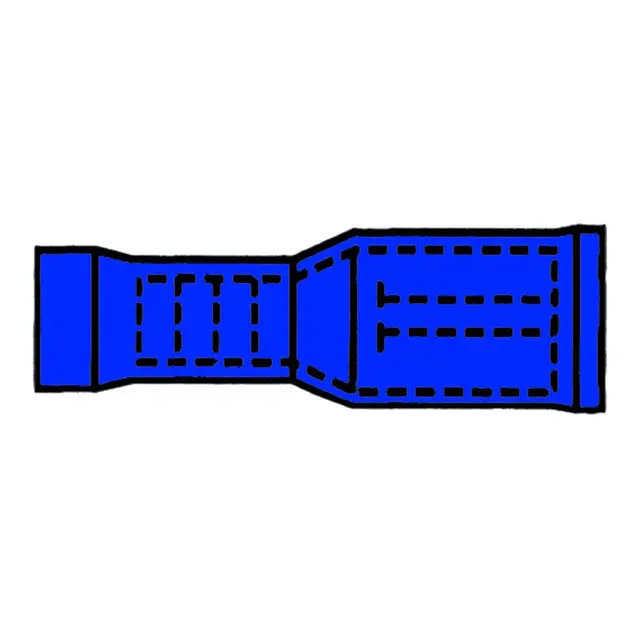 Rundstifthylse blå - 5mm 10 stk 