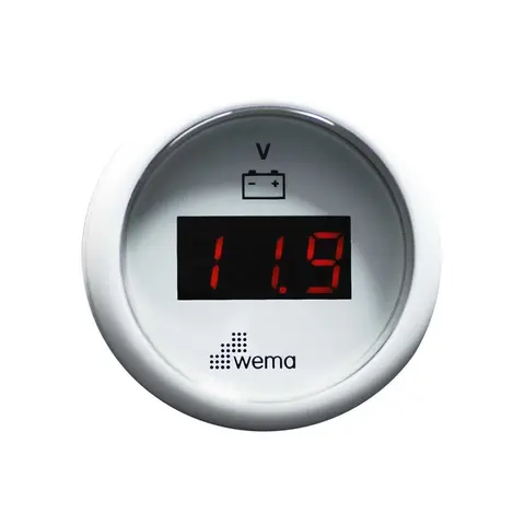 WEMA Voltmeter digital 8-32V hvit