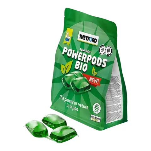 THETFORD PowerPods Bio Green - 20 pods pods porsjoner fylt med sanit&#230;rv&#230;ske