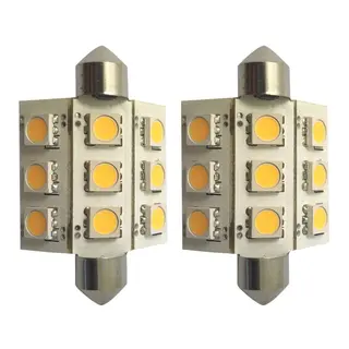 1852M LED p&#230;re 12/24V - 2pk Festoon 42 - Varmhvit - 120 lum (180&#176;)