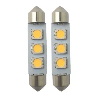 1852M LED p&#230;re 12/24V - 2pk Festoon 42 - Varmhvit - 40 lum (120&#176;)