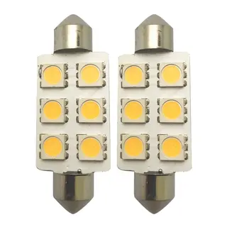 1852M LED p&#230;re 12/24V - 2pk Festoon 42 - Varmhvit - 80 lum (120&#176;)