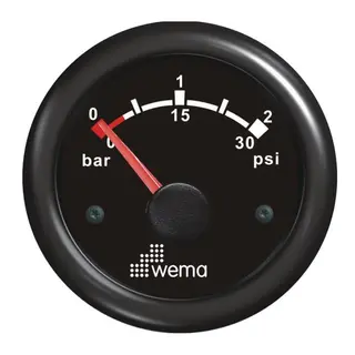 WEMA Turbotrykkm&#229;ler  0-2 bar SL sort