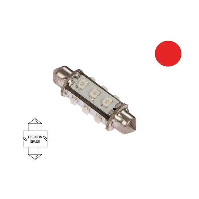NAUTICLED Pære, festoon - 31mm rød 0,8W 