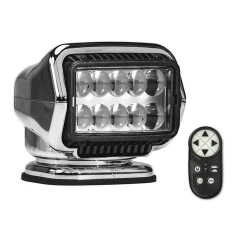 GOLIGHT STRYKER Lyskaster LED 12V, krom S&#248;kelys m/ tr&#229;dl&#248;s kontroll
