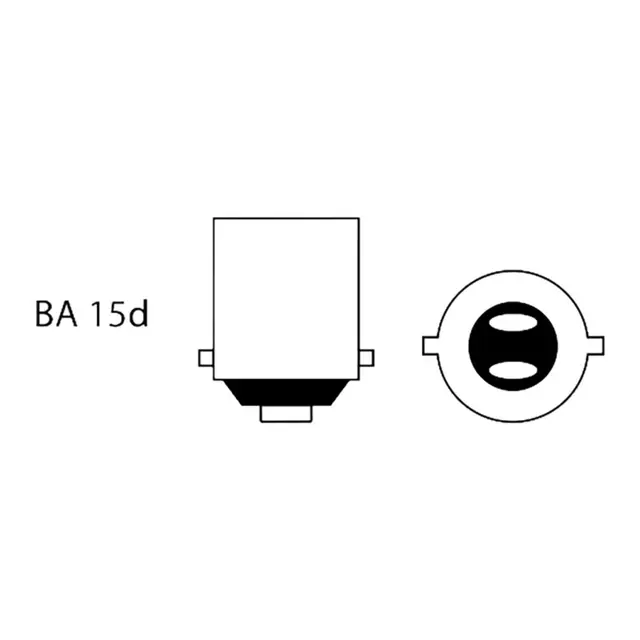 1852M LED Pære u/kuppel 12/24V - 2pk BA15D - Varmhvit - 190 lumen 