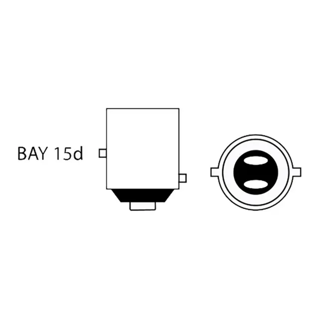 1852M LED Lanternepære m/kuppel, 2-pk BAY15D - Rød - 12/24V - 100 lum 