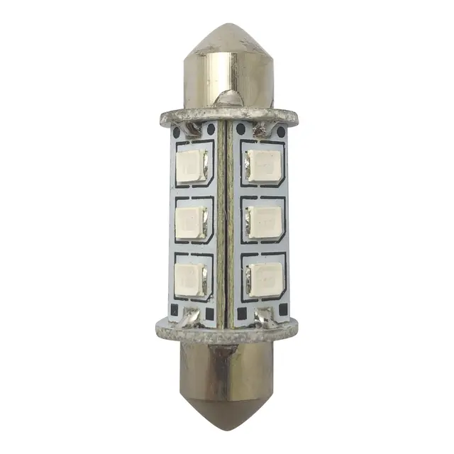 1852M LED Lanternepære 12/24V, 2-pk Festoon 37 - Kaldhvit - 120 lum 