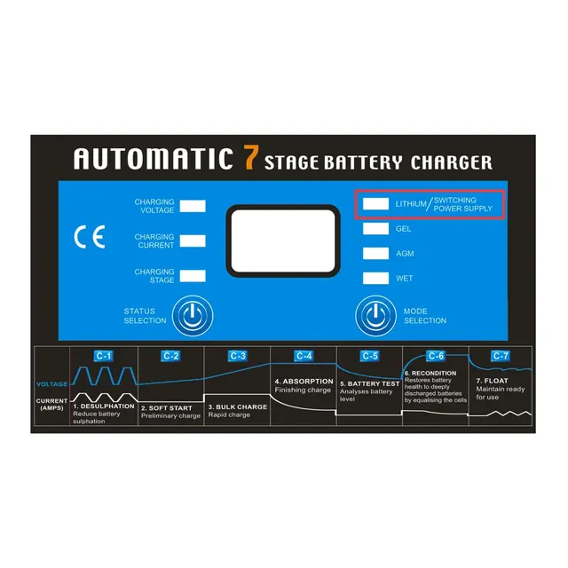 1852M Batterilader Pro Serie 12V - 20A - 7 steg - 2 kanaler 