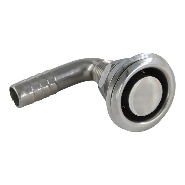 Tanklufter Flush, syrefast 316 90° bend - Ø19mm slange 