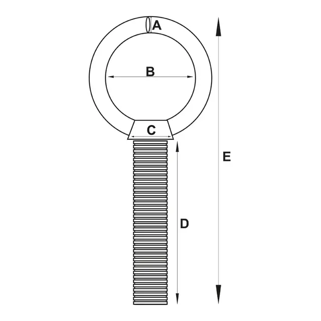Øyebolt med flens 8M x 80mm Polert rustfritt stål 
