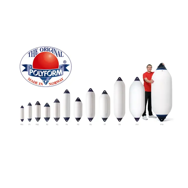 POLYFORM Fender F02 Hvit med sorte ender - 660 mm 
