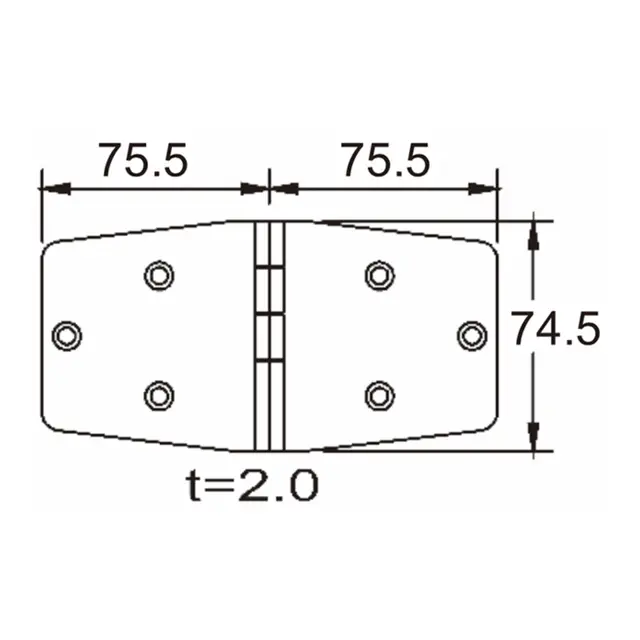 Hengsel Syrefast 151 x 74,5 mm Butikkpakning 