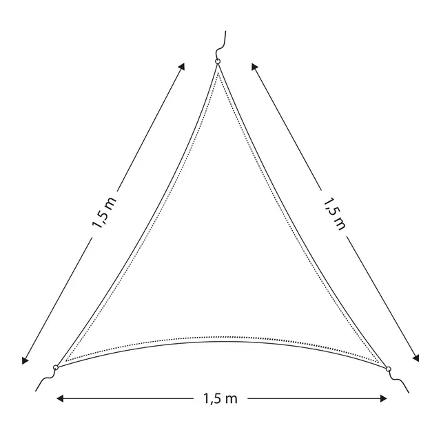 Solseil - triangel 300 x 300 x 300 cm - 600D 