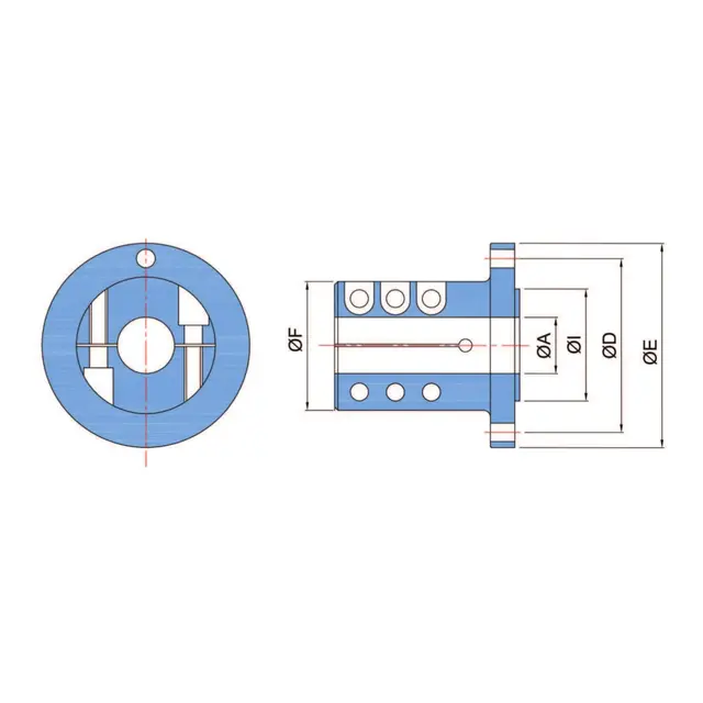 TOR MARINE Standard klemflens for aksel Aksel 25, dia 127, cc 107,95, styr 63,5 