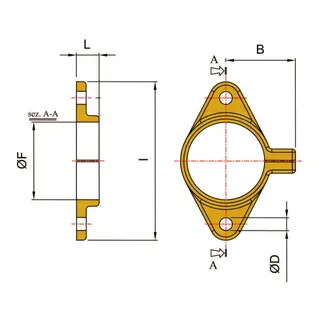TOR MARINE monteringsflens for hylser&#248;r Akseldia 30mm