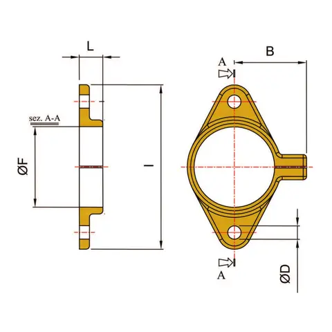 TOR MARINE monteringsflens for hylser&#248;r Akseldia 30mm