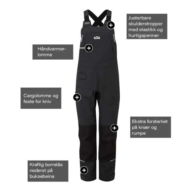 GILL OS2 Offshore seilbukse dame Str. 36 - Graphite 