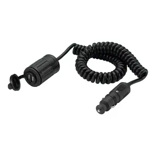 USB-lader dobbel kontakt m/sig. st&#248;psel og ledning 12V