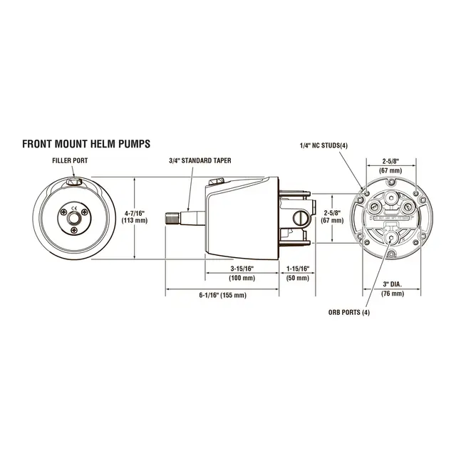 TELEFLEX Rattpumpe SeaStar, 39cm3 HH5272 - Frontmontert 