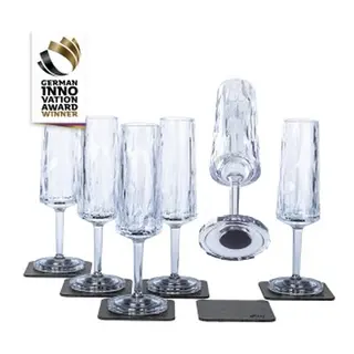 SILWY Magnetic Plastglass - Prosecco 6 stk glass og magnetpads 