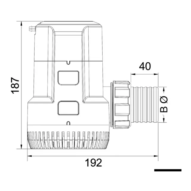 OSCULATI Maxi nedsenkbar lensepumpe 12V - 233L i min. - Mod 3700 