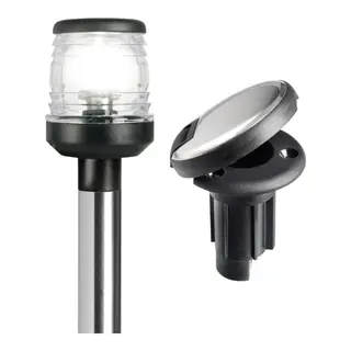 OSCULATI LED lanterne - avtagbar 100 cm - syrefast - sort plast base