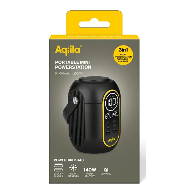 AQIILA Powerbird S140 - 54000 mAh Powerbank - MagSafe - USB C / A 