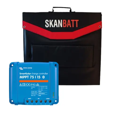 SKANBATT Solcellepanel Pakke Portabelt 220W -&#160;2370x660x4mm - Victron 15A MPPT