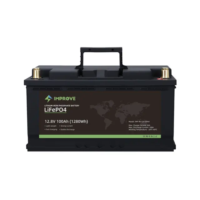 IMPROVE Lithium Batteri 12V 100Ah (LiFePO4) BMS 100A - Bobil 
