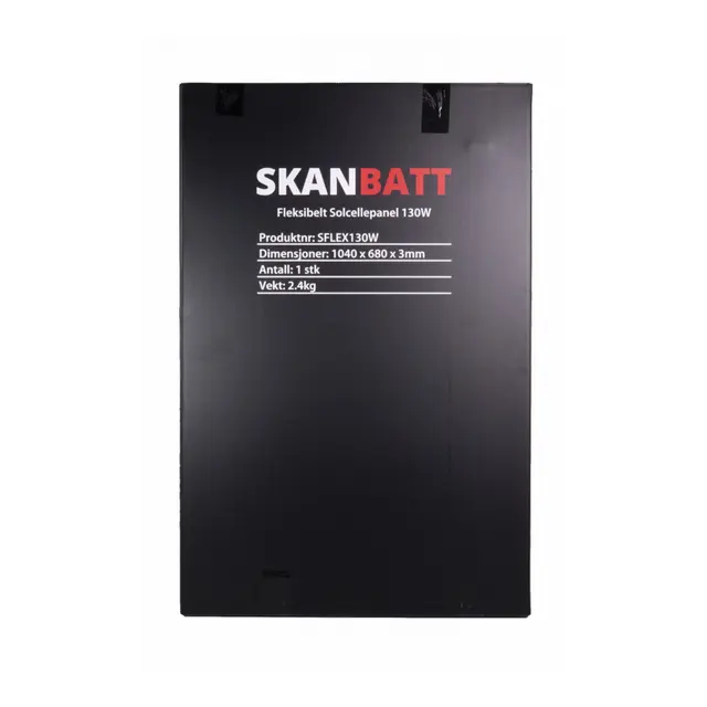 SKANBATT Fleksibelt Solcellepanel 130w ETFE - 1040x680x3mm 