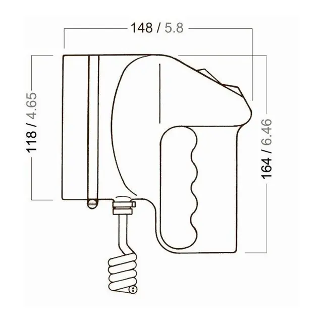 AQUA SIGNAL Søkelys Bremen 24V/50W Sort Vanntett: IP68 
