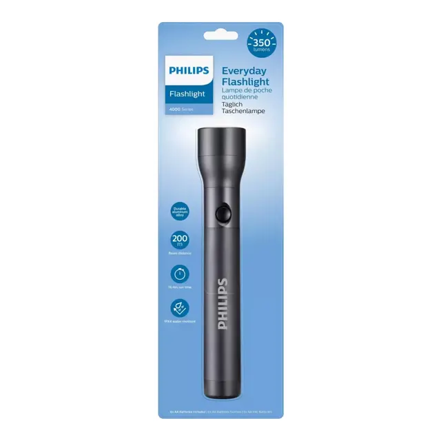 PHILIPS Lommelykt - 350lumen 200m rekkevidde - SFL4003L 