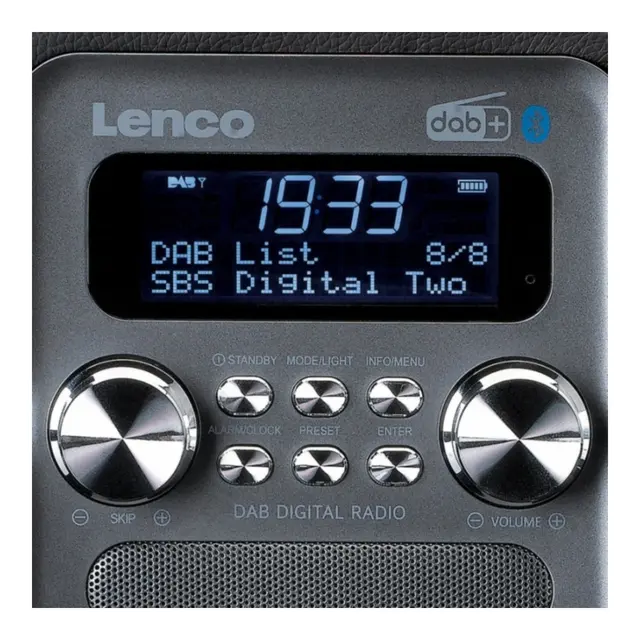 DAB+ Radio - Lenco PDR-051 - BT Svart/sølv - Oppladbar 