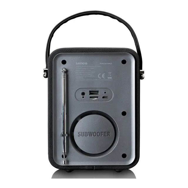 DAB+ Radio - Lenco PDR-051 - BT Svart/sølv - Oppladbar 