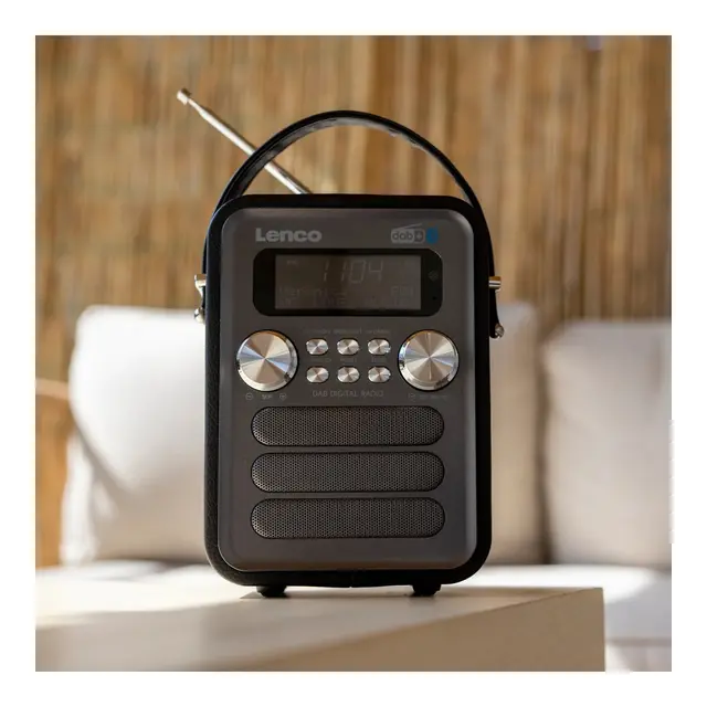 DAB+ Radio - Lenco PDR-051 - BT Svart/sølv - Oppladbar 