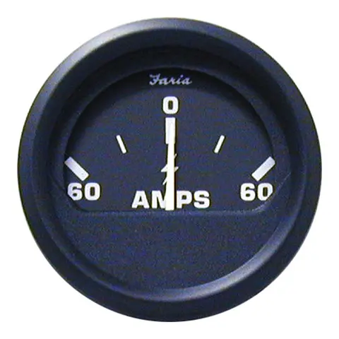 FARIA Amperemeter 60-0-60 amp. Ø2" - Sort 