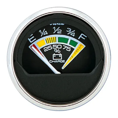 FARIA Batteriindikator 12V Ø2" - Sort bl.ring - sp.fall indik 