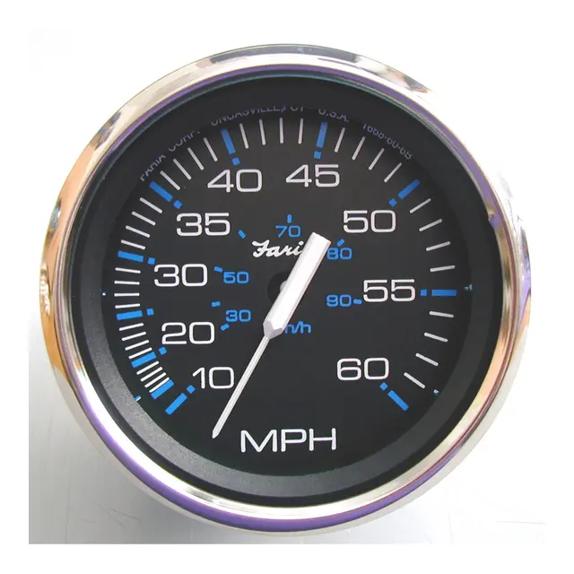 FARIA Fartsmåler 0-60 MPH Ø3" - Sort bl.ring 